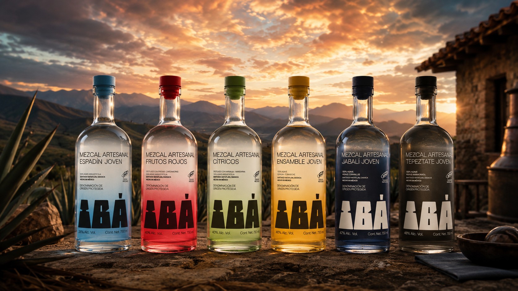 IBÁ Mezcal six bottle collection from Oaxaca Mexico